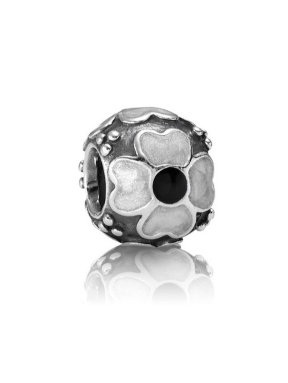 Pandora White Enamel Daisy Charm